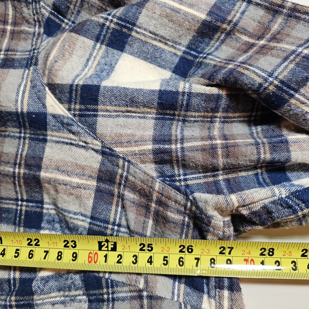 L.L. Bean Blue and Brown Plaid Blouse - Picture 5 of 6